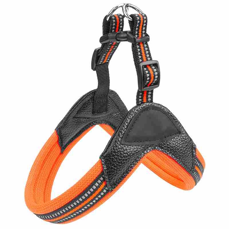 PU blue green orange black pet harness