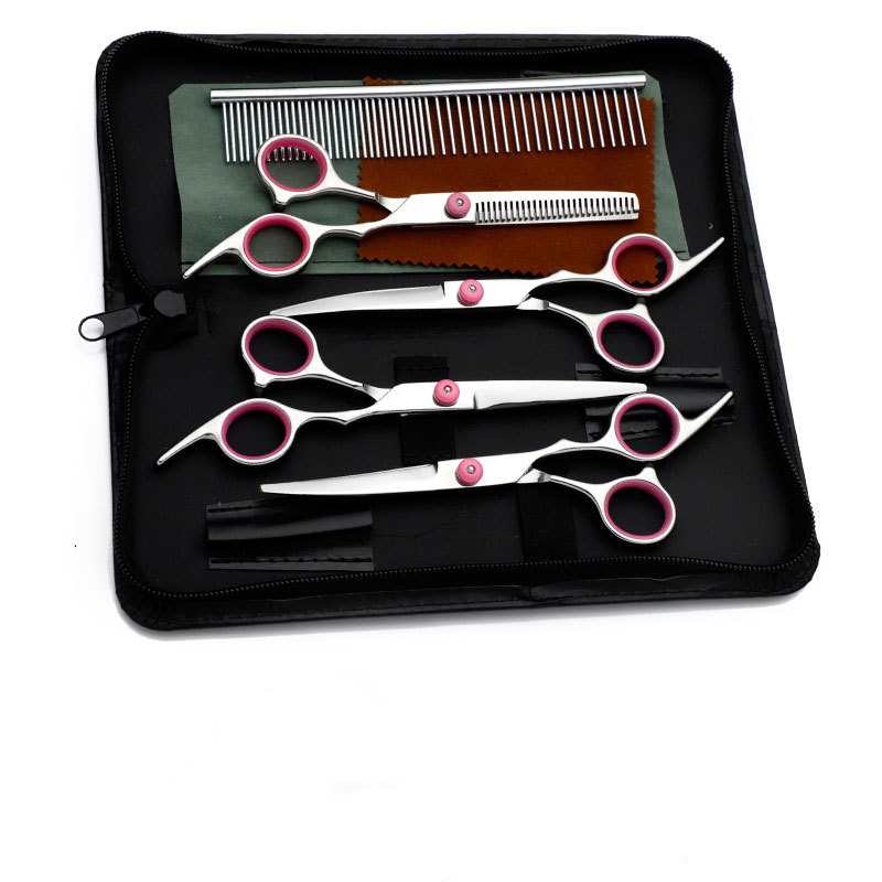 6 inch and 7 inch four scissors in set with one comb