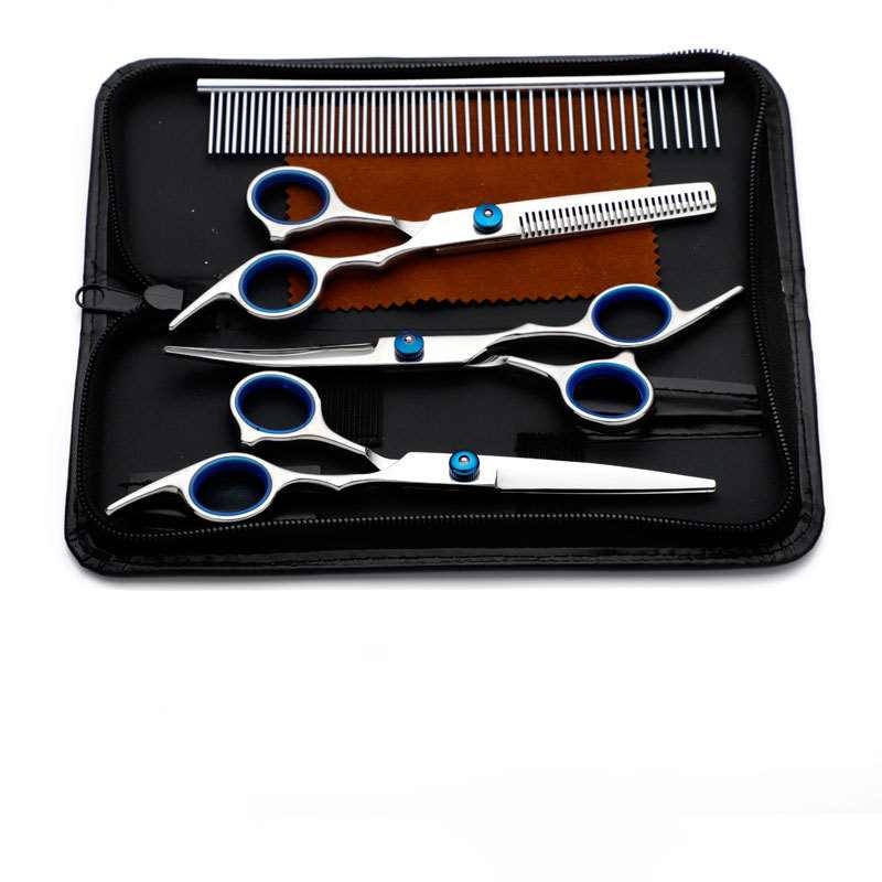 6 inch and 7 inch three scissors in set with one comb