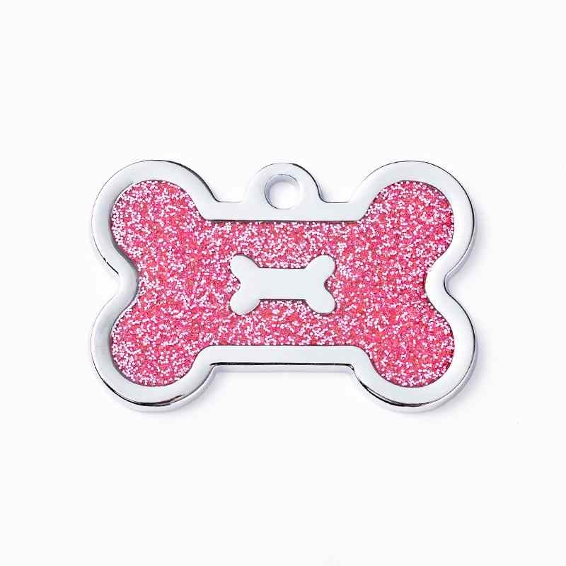 Wholesale bone shaped glitter pet tag