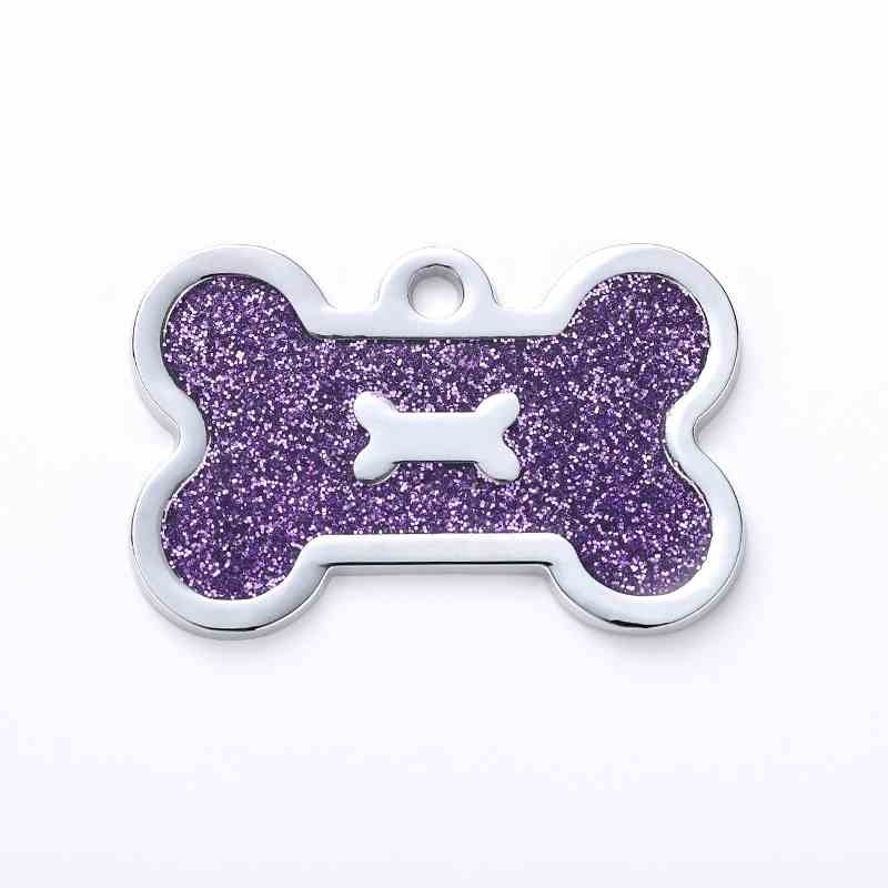 Wholesale bone shaped glitter pet tag