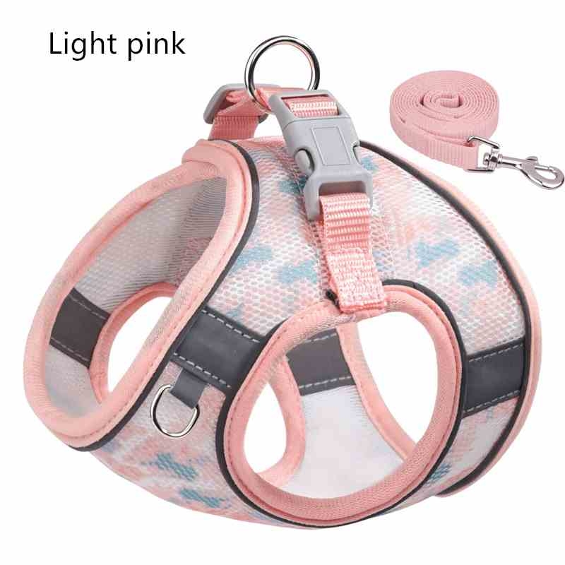 Reflective breathable vest-style pet chest strap