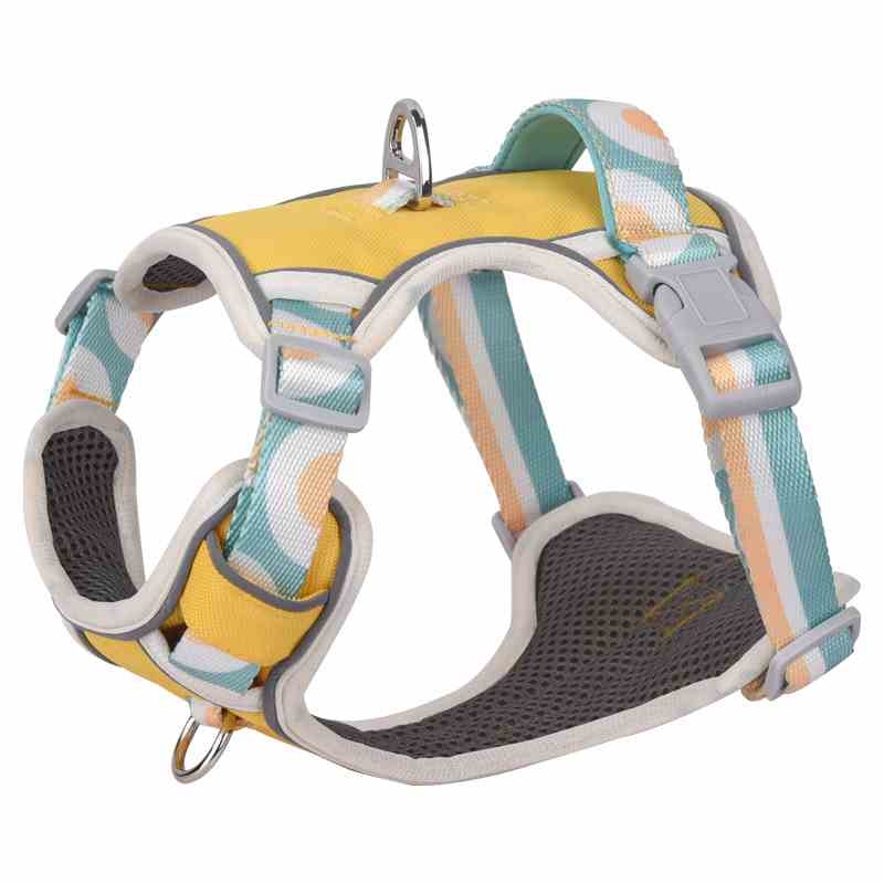 Reflective medium and large printed pet harness