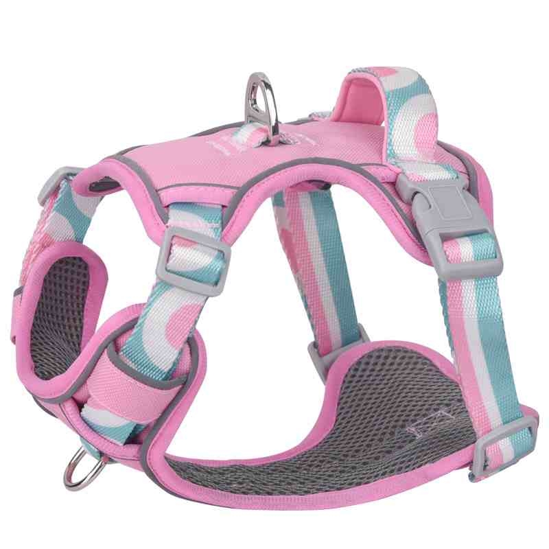 Reflective medium and large printed pet harness