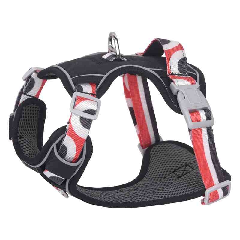 Reflective medium and large printed pet harness