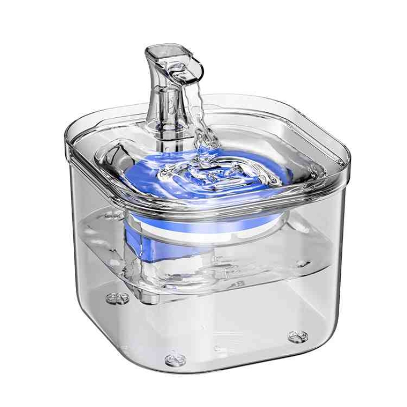 2.0L Transparent Square Smart Pet Water Dispenser